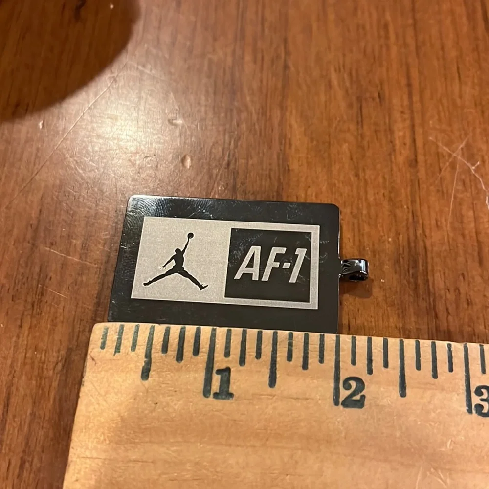 Nike Air Force One AF-1 Jordan Vintage Hang Tag Key Chain black metal